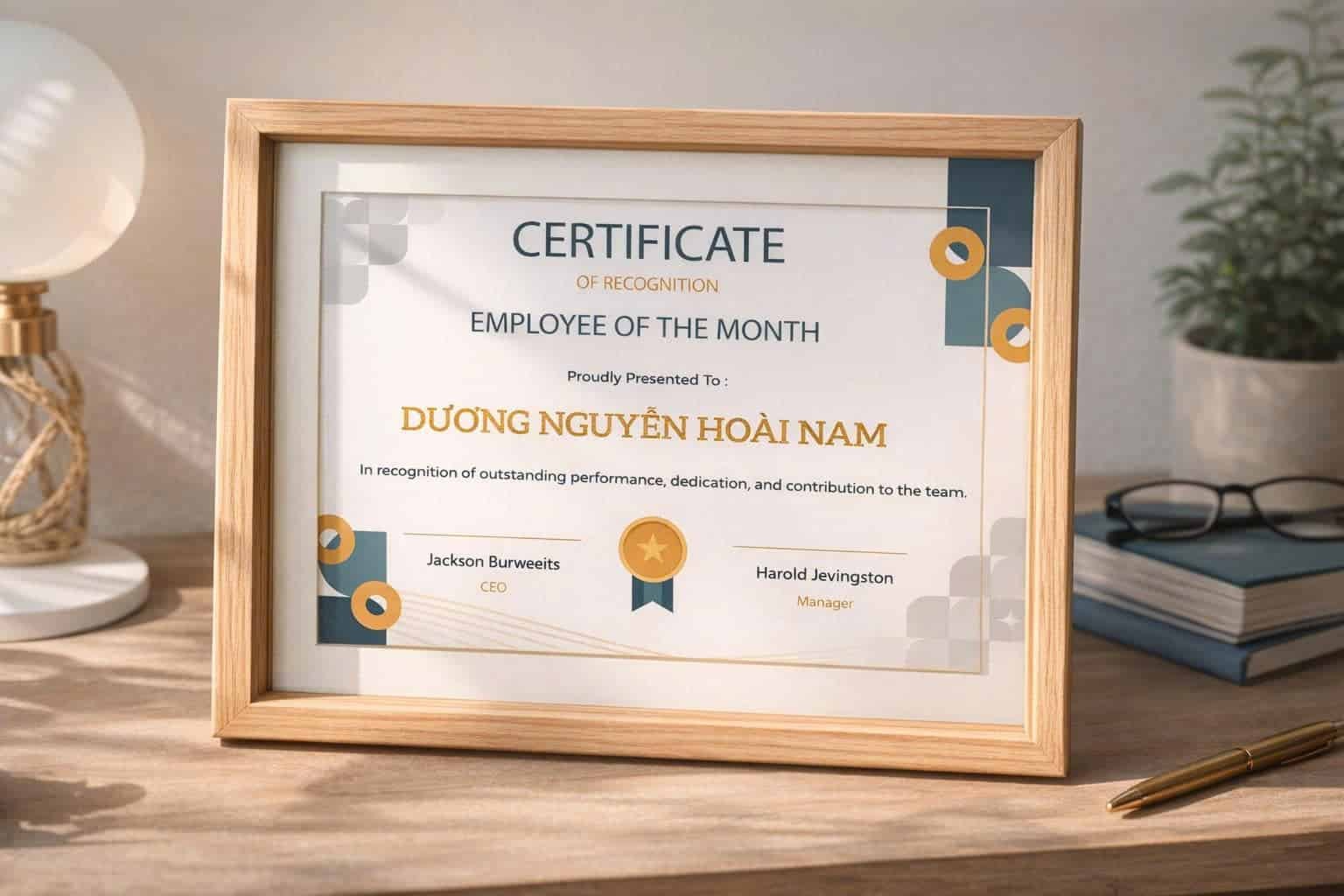 Chứng Chỉ In T&ecirc;n Mạ V&agrave;ng